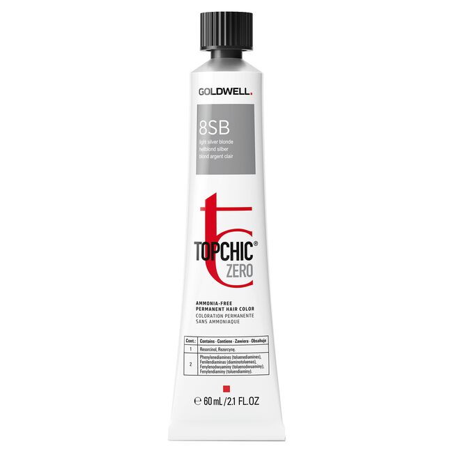 Topchic Zero Ammonia Free Hair Color 8SB Light Silver Blonde