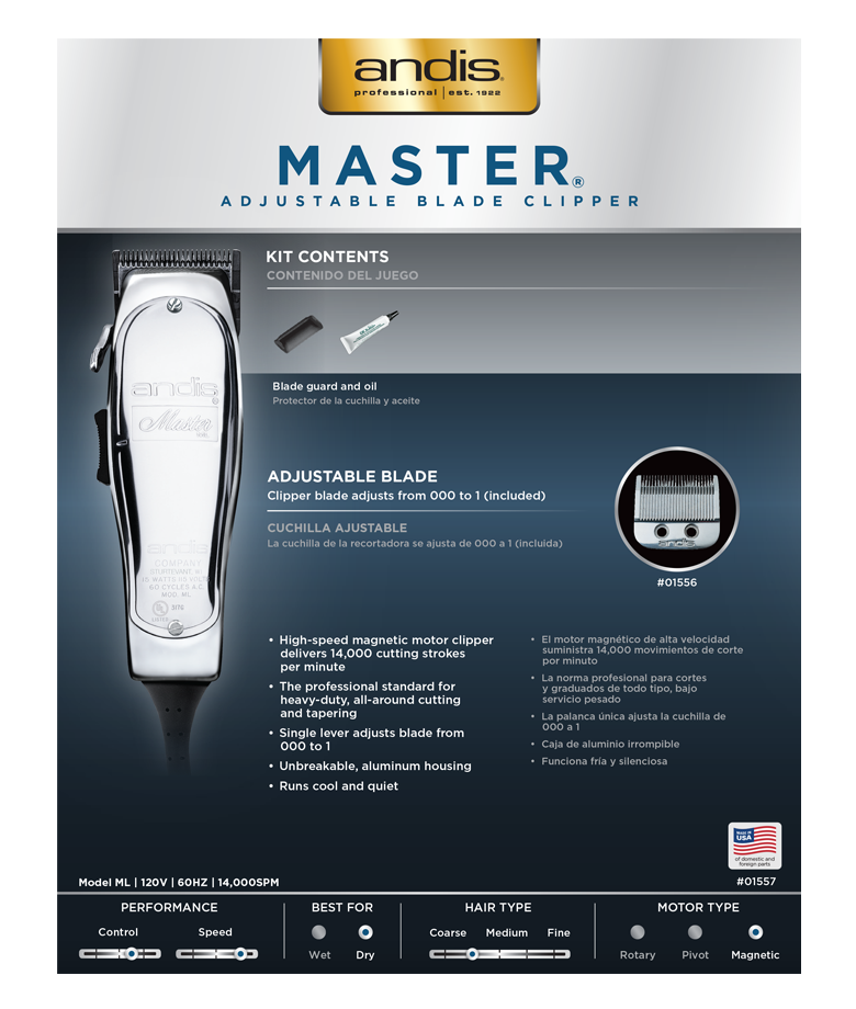ANDIS Master Adjustable Blade Clipper for men top reviews